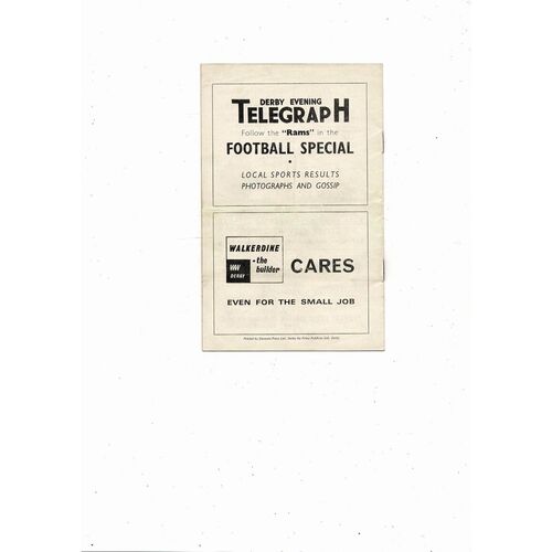 Derby County v Sunderland & St Johnstone Friendly Football Programme 1968/69