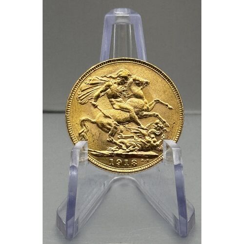 1918 Bombay mint full gold sovereign