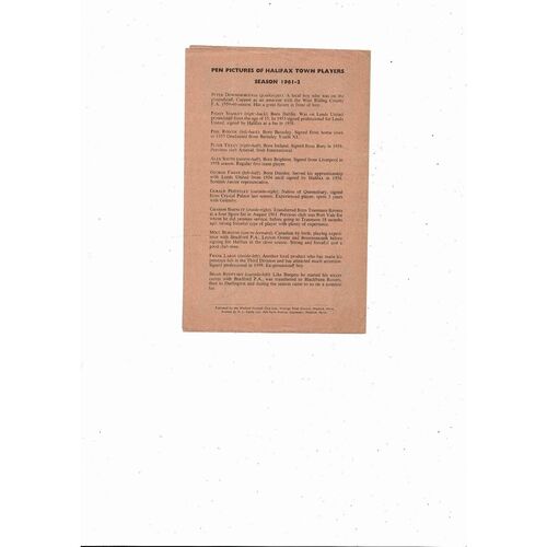 1961/62 Watford v Halifax Town League Cup Football Programme