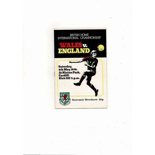 1976 Wales v England Football Programme @ Cardiff May