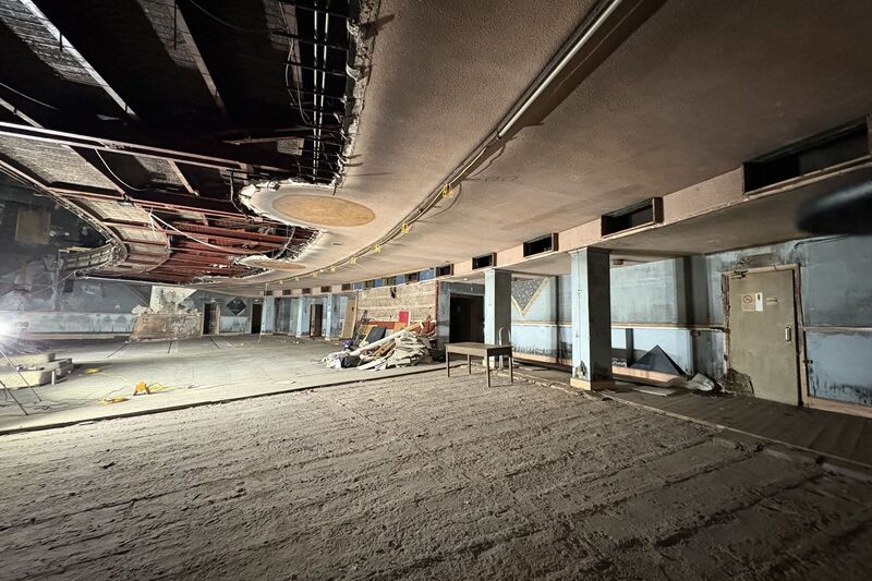 Burnt out former cinema and bingo hall in the black country