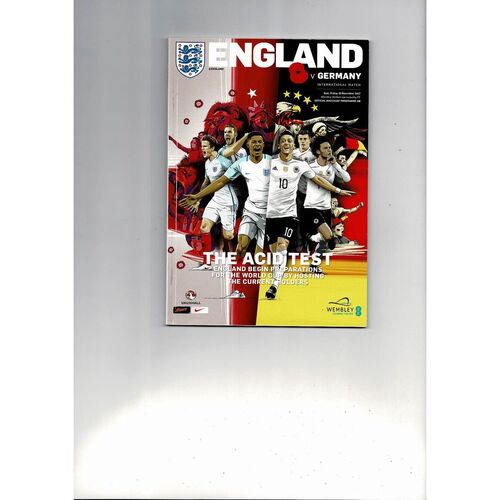 2017 England v Germany Football Programme + Press Cuttings