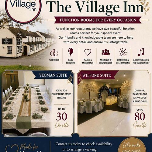 Function Rooms | The Village Inn | Sunday Lunch Brompton | Sunday Lunch Northallerton | Restaurant Brompton