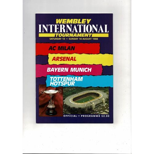 1988 International Tournament Football Programme AC Milan Arsenal Bayern Munich & Spurs