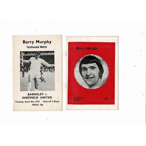 Barnsley v Sheffield United Barry Murphy Testimonial Programme +Brochure 1974/75