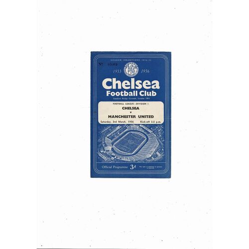 1955/56 Chelsea v Manchester United Football Programme