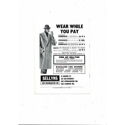 1957/58 Celtic v Clyde Scottish League Cup Semi Final Football Programme