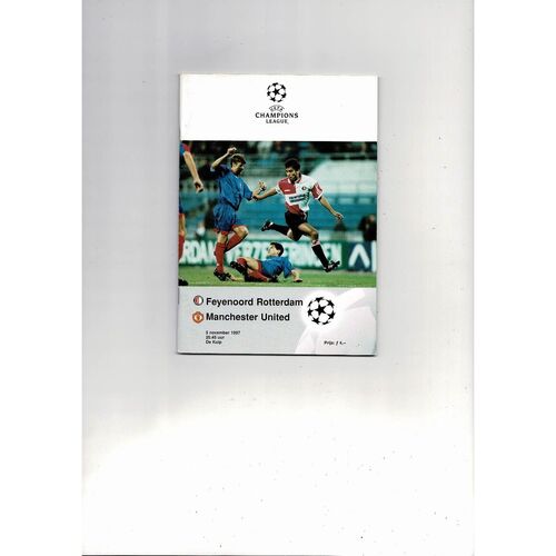 Manchester United v Feyenoord Champions League Football Programme 1997/98 November