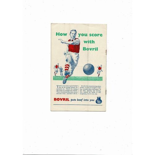 1957 England v Scotland Football Programme