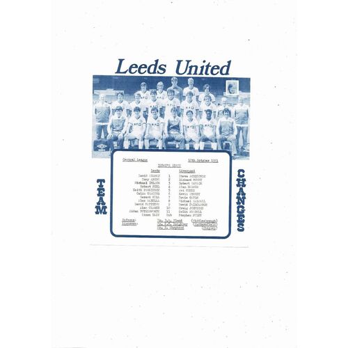 Leeds United v Liverpool Central League Football Programme 1981/82