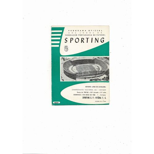 Sporting Lisbon v Vitoria FC Primeira Liga Football Programme 1967/68
