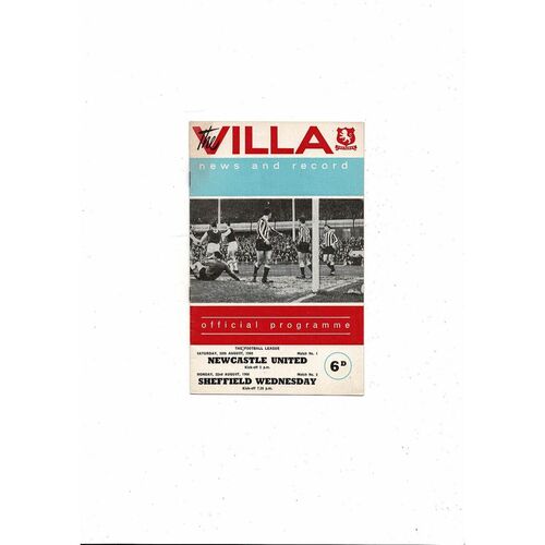1966/67 Aston Villa v Newcastle United & Sheffield Wednesday Double  Football Programme