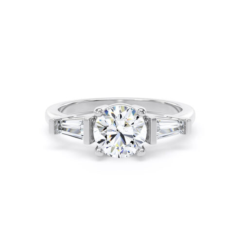 Round and tapered baguette diamond trilogy