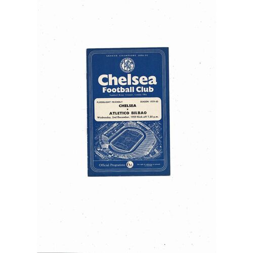 Chelsea v Atletico Bilbao Friendly Football Programme 1959/60