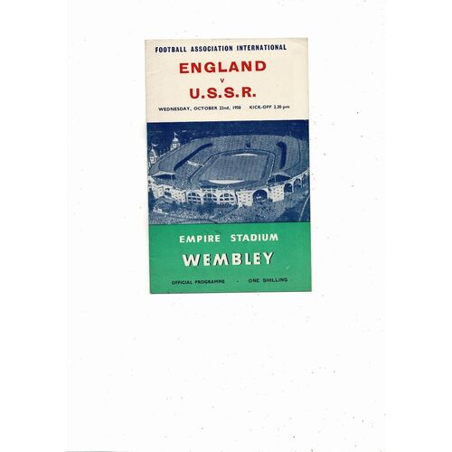 1958 England v USSR Football Programme