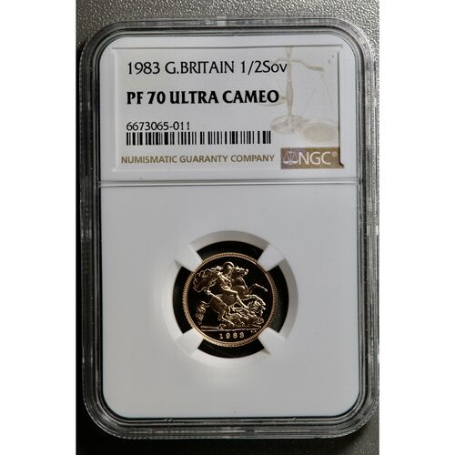 1983 Queen Elizabeth 11 gold proof half sovereign