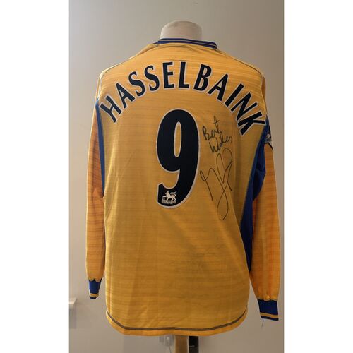 Jimmy Floyd Hasselbaink hand signed Chelsea Away Shirt