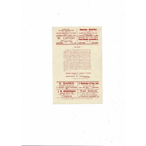 1959/60 Morecambe v Netherfield Lanchashire Combination Cup Football Programme