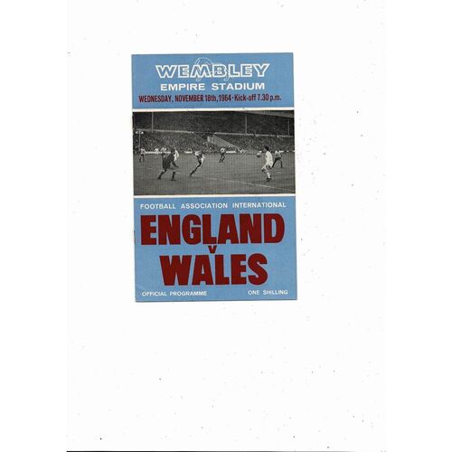 1964 England v Wales Football Programme