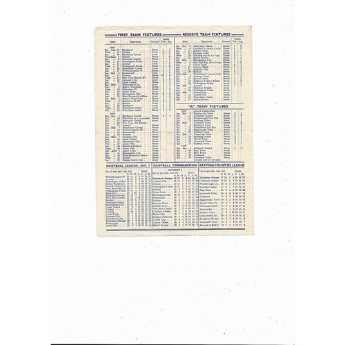 1958/59 Tottenham Hotspur v West Ham United FA Cup Football Programme