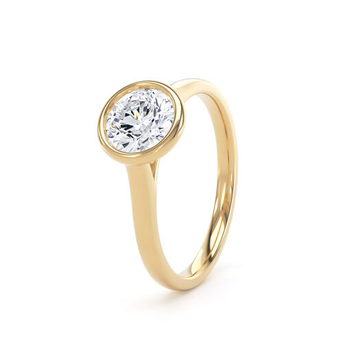 Round rubover set diamond solitaire