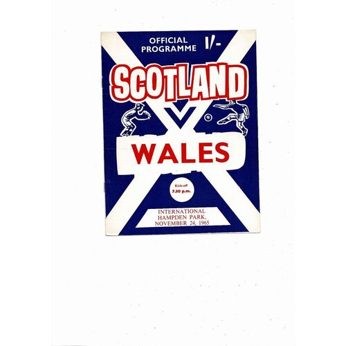 1965 Scotland v Wales Football Programme