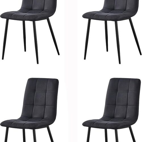 mcc direct Set of 4 Faux Matte Suede Leather Dining Chairs With metal Legs home& restaurants henri