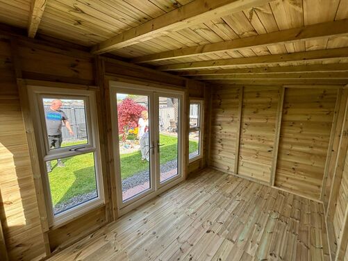 #PVC017 16x8 Pent Summer House Combi