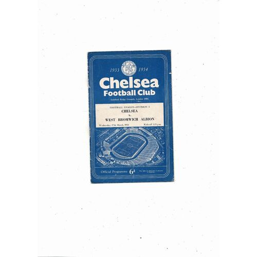 1954/55 Chelsea v Aston Villa Championship Season Football Programme