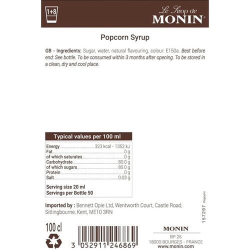 Popcorn Syrup by Monin - 1L