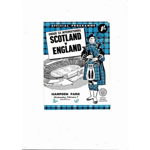 Scotland v England U23 International Football Programme @ Hampden