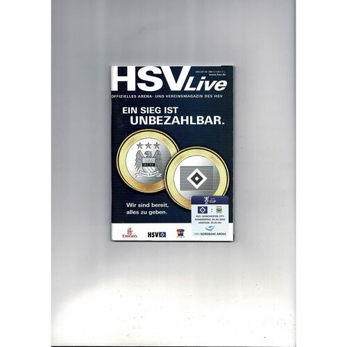 HSV Hamburg v Manchester City UEFA Cup Football Programme 2008/09