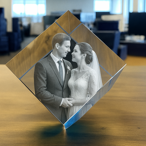 The Amazing 3D lona 8x8x8cm Ocean Blue Crystal Cube