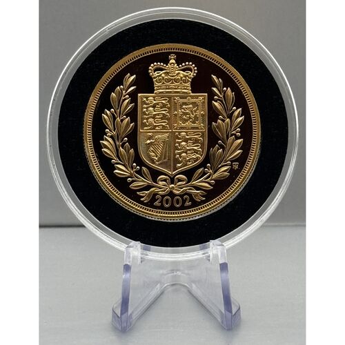 2002 QE11 gold proof £5 quintuple sovereign