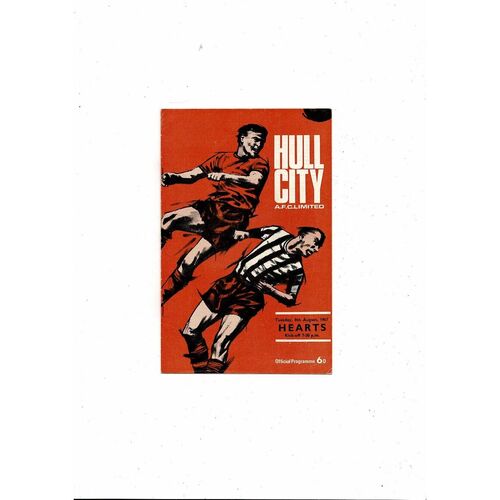 Hull City v Hearts Friendly Football Programme 1967/68