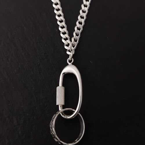 Gents sterling silver keeper necklace