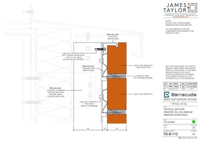 System Drawings | jamesandtaylor limited | Terracotta Tile Facade | Facing Brick System | Facade Metal
