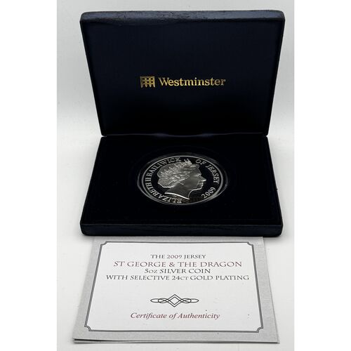 2009 silver proof 5 ounce St George & the Dragon