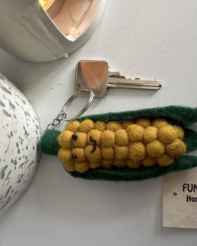 Sweetcorn keyring