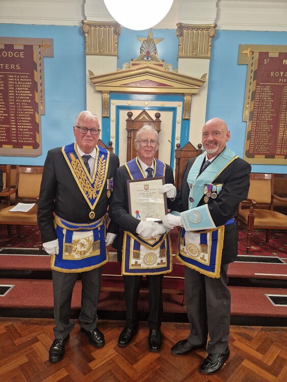 50 Years of Freemasonry for Richard Edwin Martin | Provincial Grand Lodge of Cornwall | How to become a Freemason in Cornwall | Freemasonry lodges near me Cornwall  | What is Freemasonry in Cornwall UK