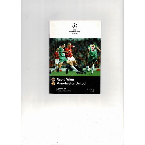 Rapid Wien v Manchester United 1996/97 Champions League Football Programme