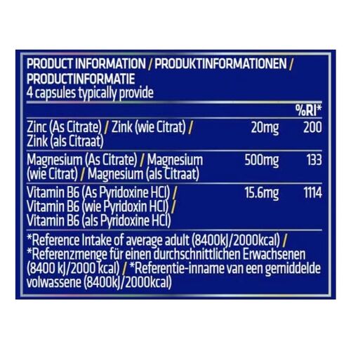 USN Core ZMag Athletic Performance 120 Capsules –ZMA Zinc & Magnesium for Performance & Recovery