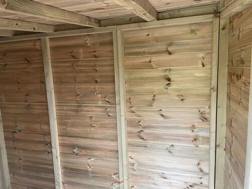 #P006 16x10 Pent Shed with Open Area