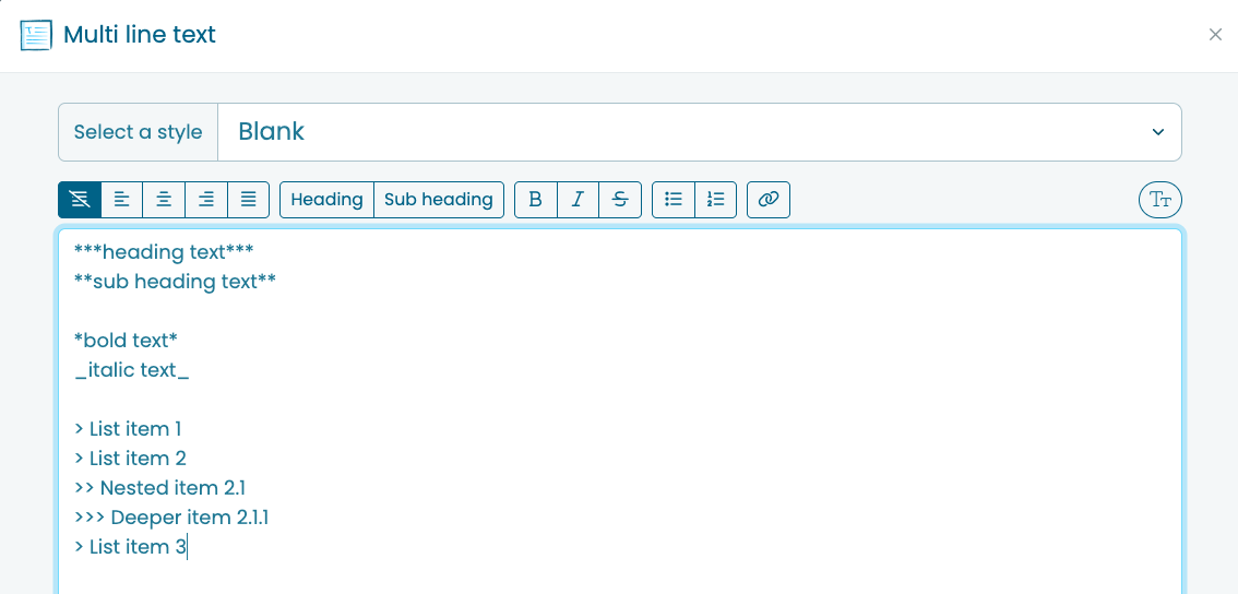 Our approach to formatting text