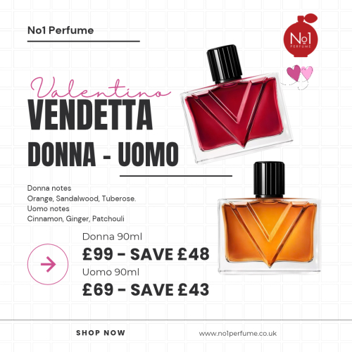 Vendetta, the new fragrance from Valentino. Save with No1 Perfume on testers uk.