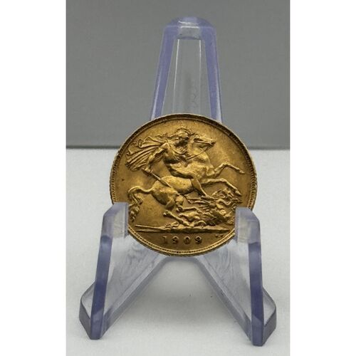 1909 King Edward V11 gold half sovereign
