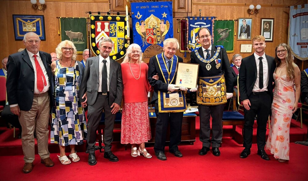 Celebrating 60 Years of Freemasonry: W. Bro Murray Collings PProvGSuptWks | Provincial Grand Lodge of Cornwall | How to become a Freemason in Cornwall | Freemasonry lodges near me Cornwall  | What is Freemasonry in Cornwall UK