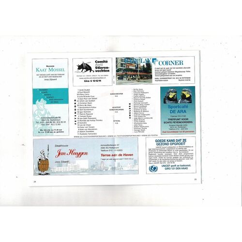 Feyenoord v Chelsea Champions League Football Programme 1999/00