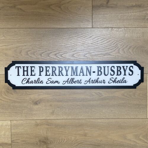 Personalised Family Name Street Sign – Decorative Indoor Home Plaque
