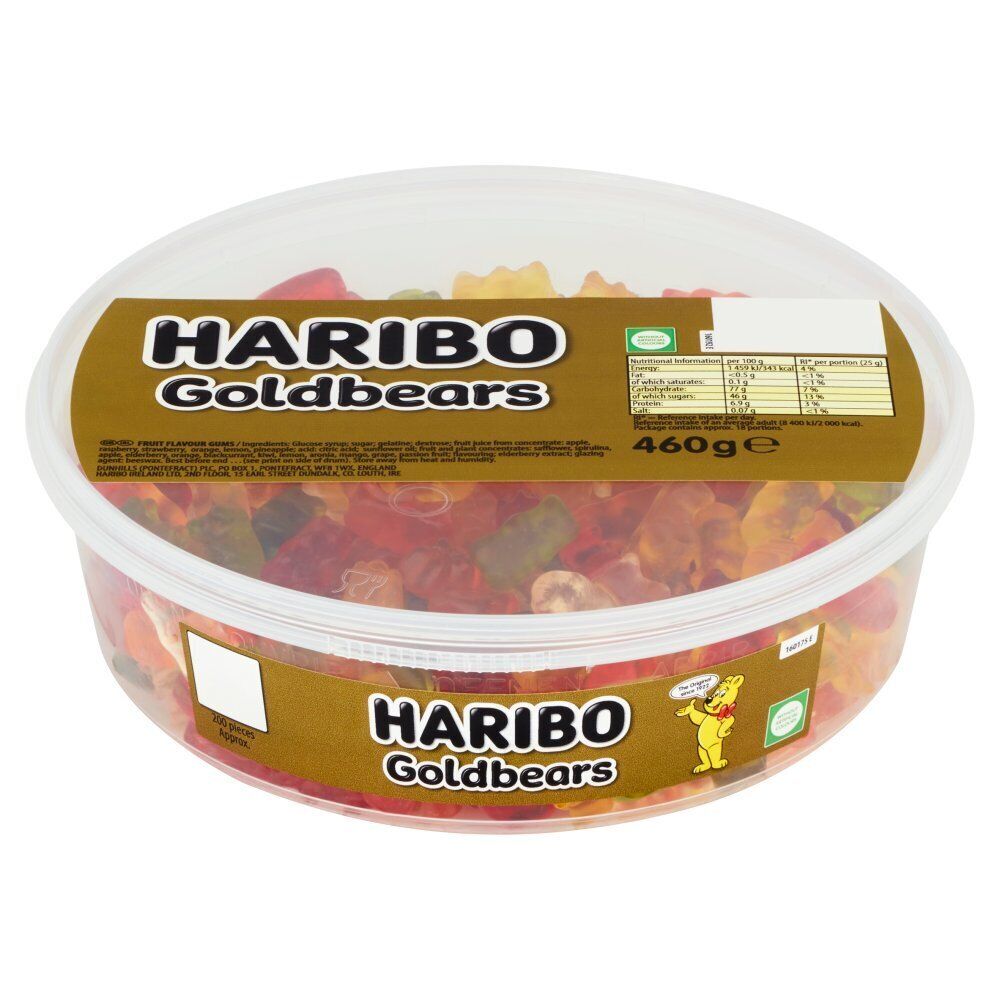 HARIBO Goldbears Jelly Fruit Flavour Sweets Tub